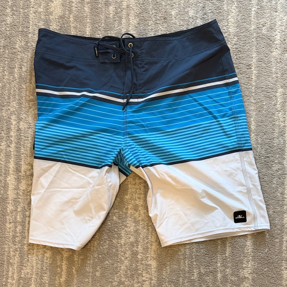 O'Neill Men's Blue and White Swim Shorts